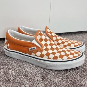 burnt orange checkered vans